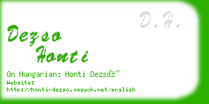 dezso honti business card